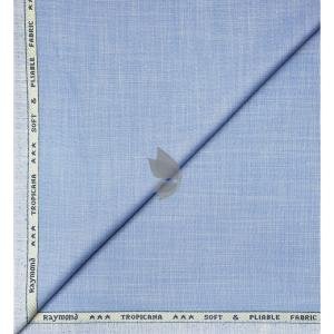 Raymond Soft & Pliable fabric, Viscose blended Light Blue colour Solid pattern unstitched trouser fabric of 1.3 Mts / VV2715