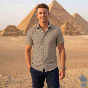 Raymond 100% Egyptian Giza Cotton (Premium Cotton) Beige (Champagne) Printed Pattern Unstitched Shirt Fabric of 1.60 meters / VV2388AF