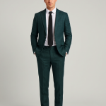RAYMOND AUSTRALIAN MERINO WOOL BLENDED FABRIC FOR ALL SEASONS WEAR JADE COLOUR MATTY PATTERN UNSTITCHED SUIT FABRIC OF 3.25 MTS / VV2835