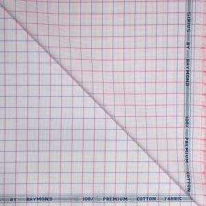 Raymond 100% Premium Cotton Peach Checkered Unstitched Shirt Fabric - 1.60 metres / VV6772