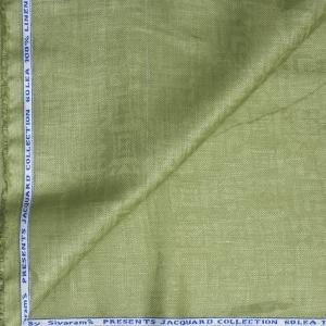 Siyaram's "Revista Collection" 100% Pure Royal Linen 60 Lea Jacquard Green Colour Unstitched Shirt Fabric - 1.60 Mts / VV1063