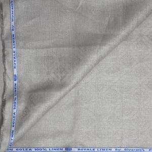 Siyaram's "Revista Collection" 100% Pure Royal Linen 60 Lea Jacquard Silver Colour Unstitched Shirt Fabric - 1.60 Mts / VV1071