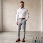 Siyaram's Viscose Blend Self Design Grey Colour Unstitched Trouser Fabric - 1.20 Mts / VV1086