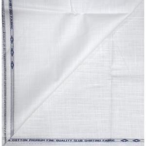 Weaves Empire 100% Linen Cotton White Unstiched Shirt Fabric - 1.6 Mts / VV1147