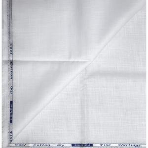 Weaves Empire 100% Linen Cotton White Unstiched Shirt Fabric - 1.6 Mts / VV1148
