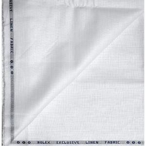 Weaves Empire 100% Linen Cotton White Unstiched Shirt Fabric - 1.6 Mts / VV1153