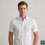 Weaves Empire 100% Linen Cotton White Unstiched Shirt Fabric - 1.6 Mts / VV1159