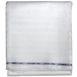 Weaves Empire 100% Linen Cotton White Unstiched Shirt Fabric - 1.6 Mts / VV1159