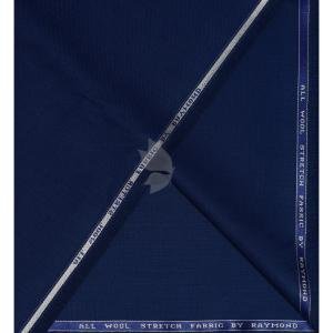 Raymond 100% Pure Wool (All Wool) Royal Blue Color Solid with Stretch Unstitched Suit Fabric - 3.00 Mts / VV2020