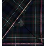 Raymond 100% Pure Wool (All Wool) Thick Green Broad Color Checkered Unstitched Suit Fabric - 3 Mts / VV2031