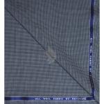 Raymond 100% Pure Wool (All Wool) Thick Blue Color Self Checkered Unstitched Trouser Fabric - 1.25 Mts / VV2033