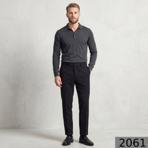 Raymond 100% Pure Wool (All Wool) Jacquard Black Color Unstitched Trouser Fabric - 1.25 Mts / VV2061