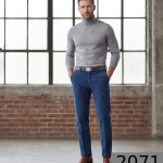 Raymond 100% Pure Wool (All Wool) Striped Blue Color Unstitched Trouser Fabric - 1.25 Mts / VV2071