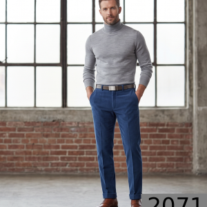 Raymond 100% Pure Wool (All Wool) Striped Blue Color Unstitched Trouser Fabric - 1.25 Mts / VV2071