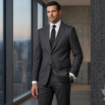 Raymond 100% Pure Wool (All Wool) Plain Grey Color Unstitched Suit Fabric - 3 Mts / VV2087