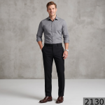 Raymond 100% Pure Wool (All Wool) Black Color Solid Unstitched trouser Fabric - 1.3 Mts / VV2130