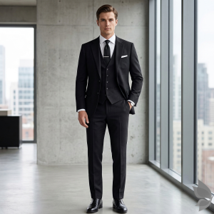 Raymond 100% Pure Wool (All Wool) Navy Blue Color Solid Unstitched Suit Fabric - 3.5 Mts / VV2132