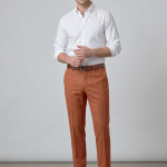 Raymond Super 100's Merino Wool made from Soft and Gentle Fabric Peach Plain Unstitched Trouser Fabric - 1.25 meters / VV2151