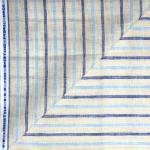 Siyaram's Linen with Cotton Jute Blue color Striped Unstitched Shirt Fabric - 1.60 Mts / VV2176