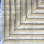 Siyaram's Linen with Cotton Jute Beige color Striped Unstitched Shirt Fabric - 1.60 Mts / VV2185