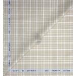 Raymond 100% Premium (Giza) Cotton Checkered Brown (Tan) colour Unstitched Shirt Fabric - 1.60 mts / VV2219