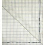 Raymond 100% Premium (Giza) Cotton Checkered Light Green (Ivory) colour Unstitched Shirt Fabric - 1.60 mts / VV2244