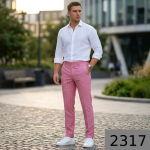Raymond 35% Vicose blended Pink (Old Rose) colour with Jacquard Weaving Checkered Pattern unstitched Trouser Fabric - 1.3 Mts / VV2317