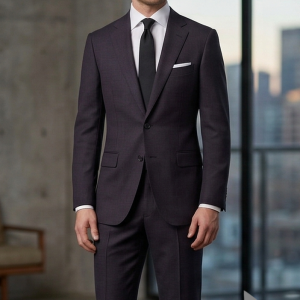 Raymond 35% Vicose blended Rosewood (Brown) colour with Solid pattern unstitched Suit Fabric - 3 Mts / VV2327