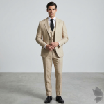 Raymond 35% Viscose blended Beige colour Solid Pattern Unstitched Suit Fabric of 3.25 Mts / VV2339