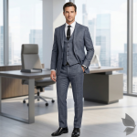 Raymond 35% Viscose blended Blue colour Solid Pattern Unstitched Suit Fabric of 3.25 Mts / VV2345