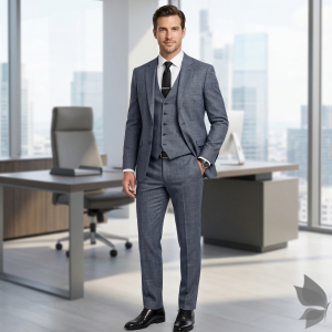 Raymond 35% Viscose blended Blue colour Solid Pattern Unstitched Suit Fabric of 3.25 Mts / VV2345