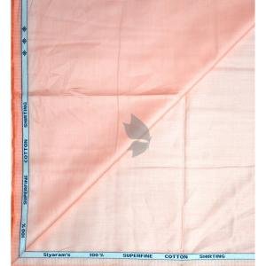 Siyaram's 100% Superfine Cotton Salmon (Orange) colour with Solid Pattern Unstitched Shirt Fabric of 1.6 Mts / VV2357P