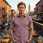 Raymond 100% Egyptian Giza Cotton (Premium Cotton) Pink (Old Rose) Printed Pattern Unstitched Shirt Fabric of 1.60 meters / VV2388AU