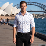 Raymond 100% Egyptian Giza Cotton (Premium Cotton) White Printed Pattern Unstitched Shirt Fabric of 1.60 mts / VV2388B