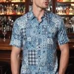 J.Hampstead 100% Pure Giza Cotton Printed pattern Multi colour Unstitched Shirt Fabric of 1.6 meters / VV2392AD