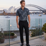J.Hampstead 100% Pure Giza Cotton Printed pattern Sea Green colour Unstitched Shirt Fabric of 1.6 meters / VV2392U
