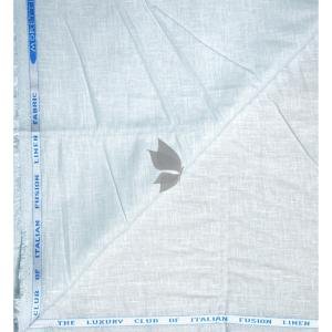 J.Hampstead Moretti 100% Pure Linen Fabric from "The Luxury Club of Italian Fusion Linen" with Light Blue (Sky Blue) Colour Plain Pattern Unstitched Shirt Fabric of 1.6 mts / VV2409