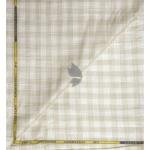 J.Hampstead Moretti Premium Egyptian Collection with 100% Giza Cotton Beige Colour Checkered Pattern Unstitched Shirt Fabric of 1.6 mts - Made In Italy / VV2428