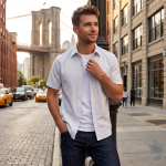 Siyaram's European Print Collection with 100% Superfine Giza Cotton Grey Colour Unstitched Shirt Fabric of 1.6 Mts / VV2447