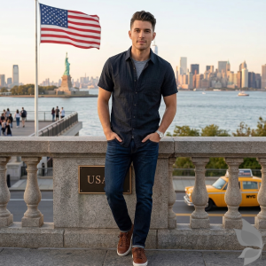 J.Hampstead Moretti Premium Egyptian Collection with 100% Giza Cotton Black colour Plain Pattern Unstitched Shirt Fabric of 1.6 mts - Made In Italy / VV2454