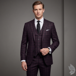 Raymond Australian Merino Wool blended Checkered pattern and Fabric for all  Seasons Wear Purple (Rosewood) Colour Unstitched Suit Fabric of 3.5 Mts / VV2470