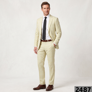 Raymond Super 70's Australian Merino Wool blended with 35% CATIONIC Checkered Pattern and Easy Care Lemon Yellow Colour Unstitched Suit Fabric of 3.25 Mts / VV2487