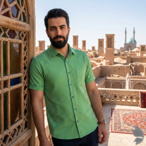 Siyaram's "Revista Collection" 100% Pure Royal Linen 60 Lea Jacquard Green (Apple Green) colour Unstitched Shirt Fabric of 1.60 mts / VV2494