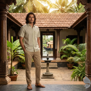 Siyaram's 100% Pure Linen 60 Lea Striped Yellow (Lemon) colour Unstitched Shirt Fabric of 1.60 mts / VV2510