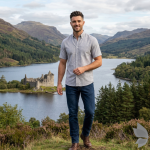 J.Hampstead Moretti Premium Egyptian Collection with 100% Giza Cotton Grey (Seashell) Colour Checkered Pattern Unstitched Shirt Fabric of 1.6 mts - Made In Italy / VV2528