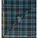 J.Hampstead Moretti Premium Egyptian Collection with 100% Giza Cotton Green (Jade) Colour Checkered Pattern Unstitched Shirt Fabric of 1.6 mts - Made In Italy / VV2535