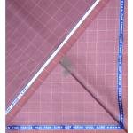 Raymond Super 100's Australian Merino Wool Fine Fabric with Checkered Pattern and Pink (Old Rose) colour Unstitched Suit Fabric of 3.25 Meters / VV2560