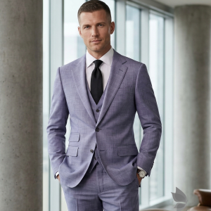 Raymond Super 100's Australian Merino Wool Fine Fabric with Solid Pattern and Purple (Mauve) colour Unstitched Suit Fabric of 3.25 Meters / VV2562