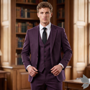 Raymond Super 100's Australian Merino Wool Soft & Gentle Fabric with Self Checkered Pattern and Brown colour Unstitched Suit Fabric of 3.5 Meters / VV2567