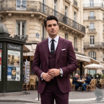 Raymond Australian Merino Wool Blended with All weather Solid pattern Maroon colour Unstitched Suit Fabric of 3.5 meters / VV2582